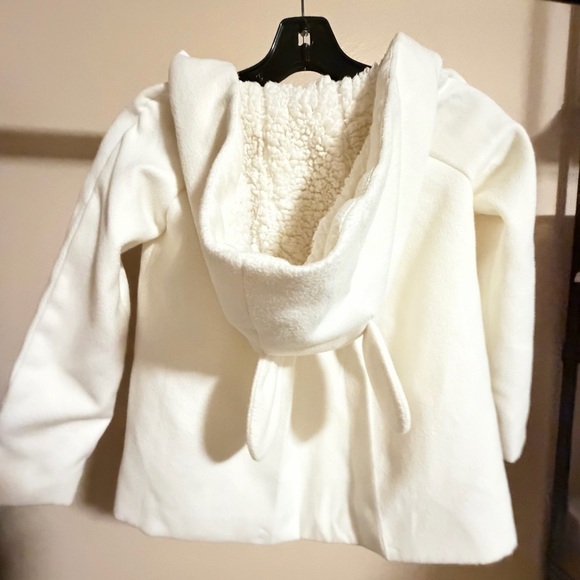 Preowned Excellent Condition Bardot Toddler Bear Ear Hooded Coat 6Y Ivory - Picture 7 of 11
